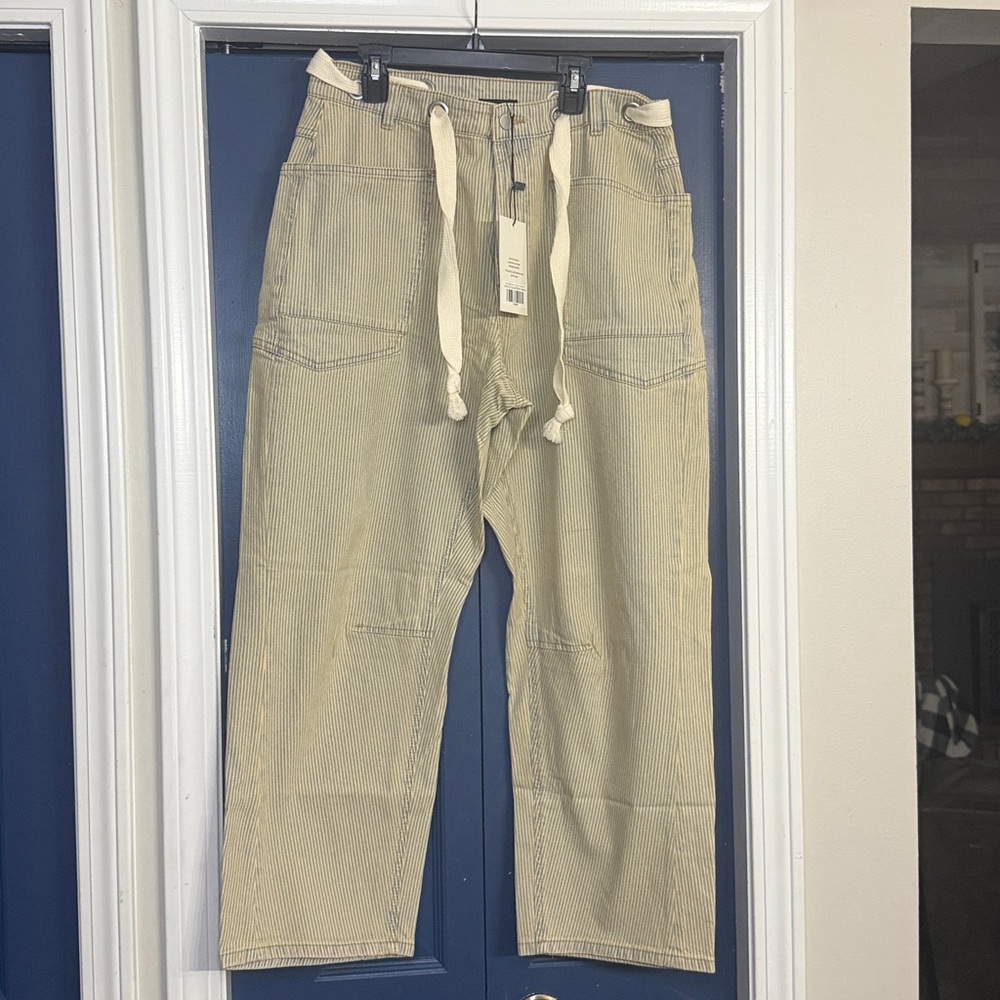 Miou Muse Striped Cotton Denim Pants Size Medium NWT - Picture 5 of 10